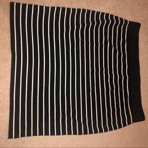Striped black and white skirt